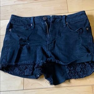 High waisted jean shorts